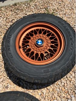 BMW off-road wheel and tire setup