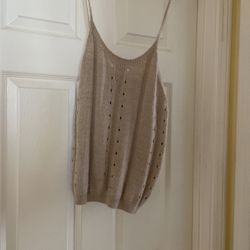 F21 Tan Knitted Tank Top 