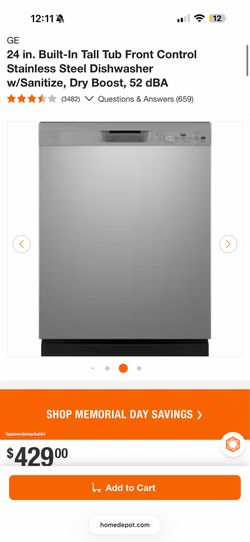 GE dishwasher front control stainless steel