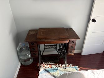 Vintage sewing machine desk