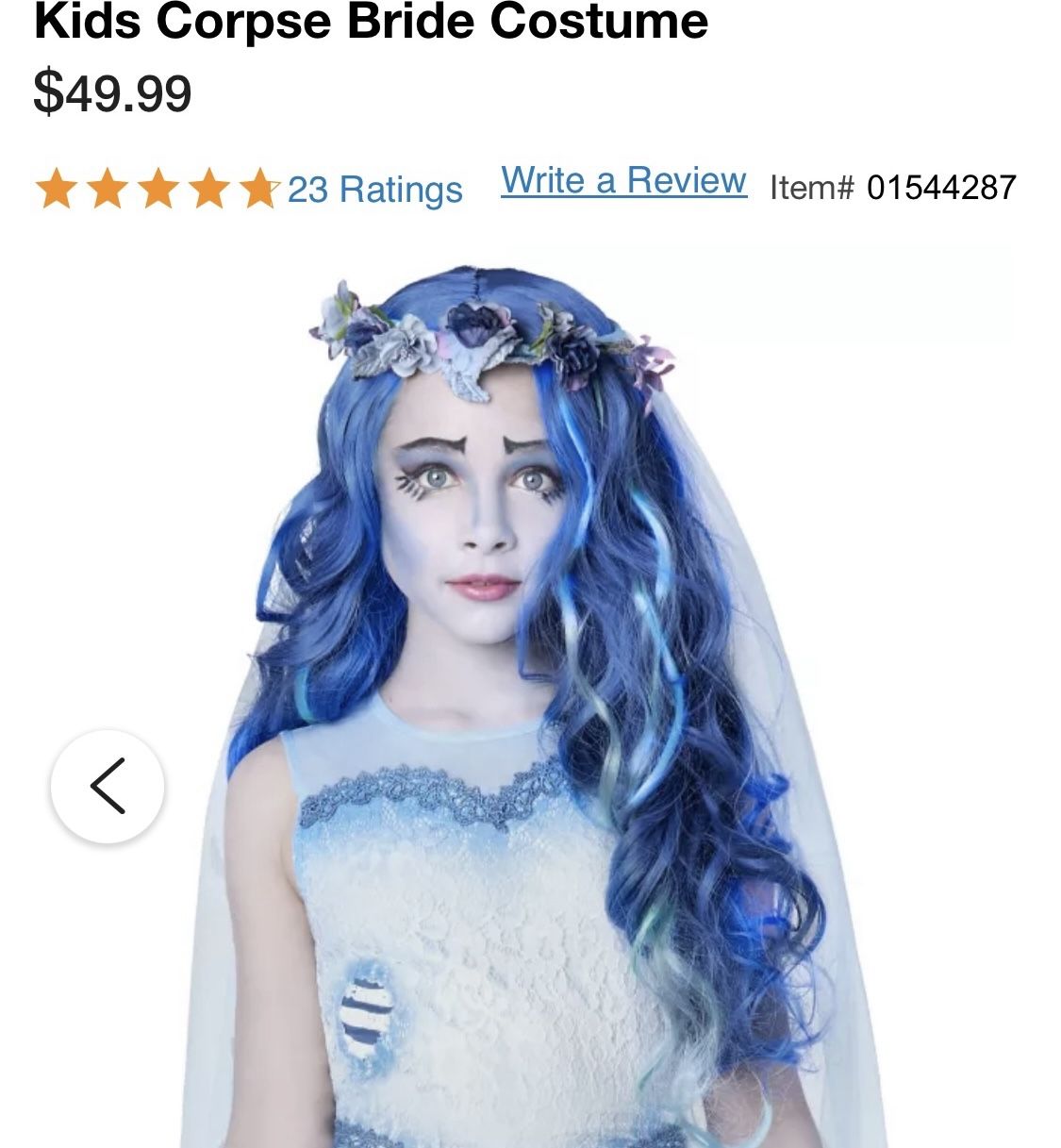 Kids Size Medium Corpse Bride Costume for Sale in El Paso TX OfferUp