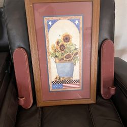 Home Interiors Sunflower Picture And Candle Holders