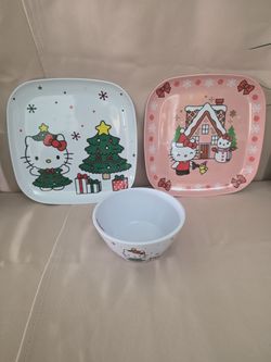 Hello Kitty Plate and Bowl Set