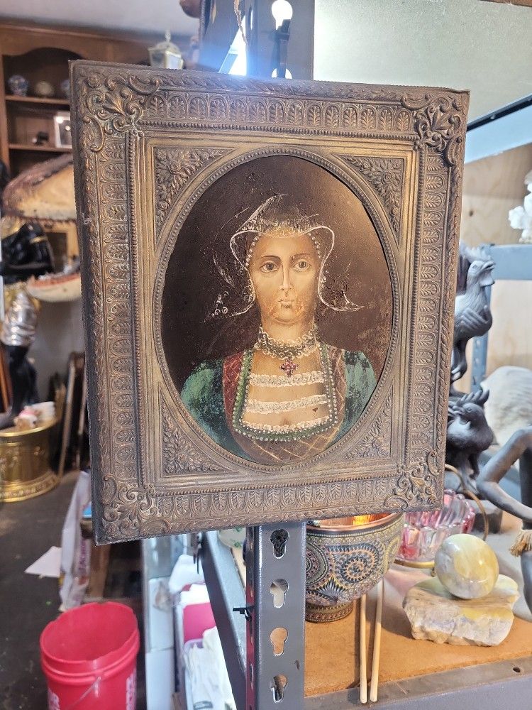 Antique Painting On Metal, HELP IDENTIFY