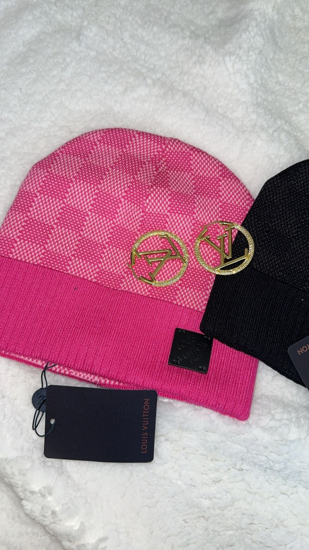 LV Hat And Earrings Set 