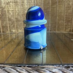 Antique House Of Akro Agget slag glass model T blue uranium insulator ashtray shift knob