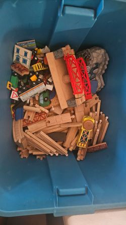Wooden trains and track