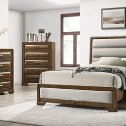 Brand New Brown & Grey 4pc Queen Bedroom Set (Available In Eastern King)