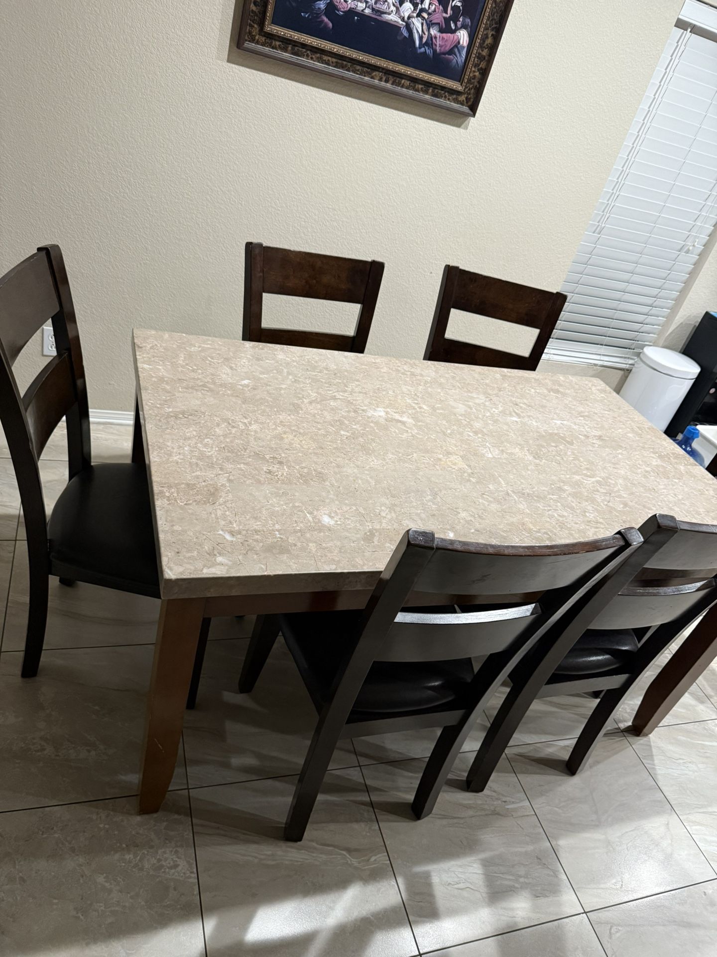 Marble Dinning Table - 6chairs   OBO