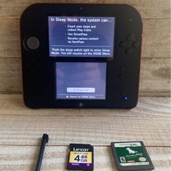 Nintendo 2DS FTR-001 W/ Game And Memory Card 