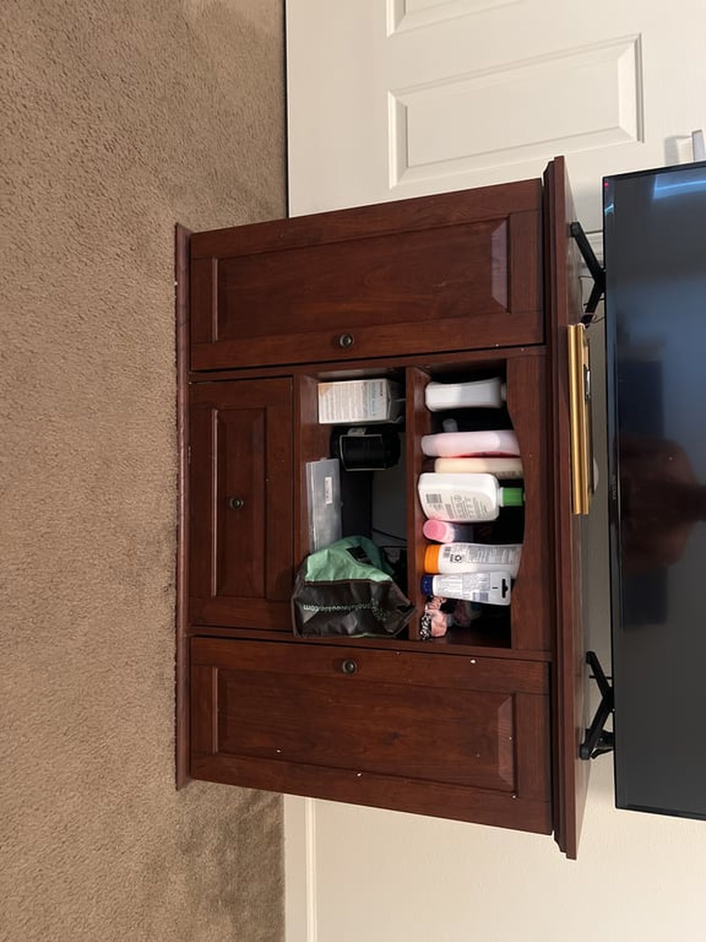 Wooden Storage Cabinet with Drawers