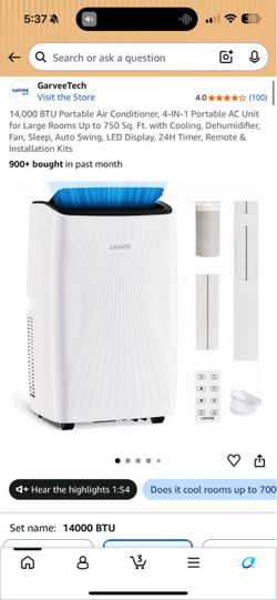 Garvee 14,000 BTU Portable Air Conditioner