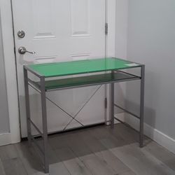 Desk Green Glass Top 36 W x20 Dx30 H Inches 