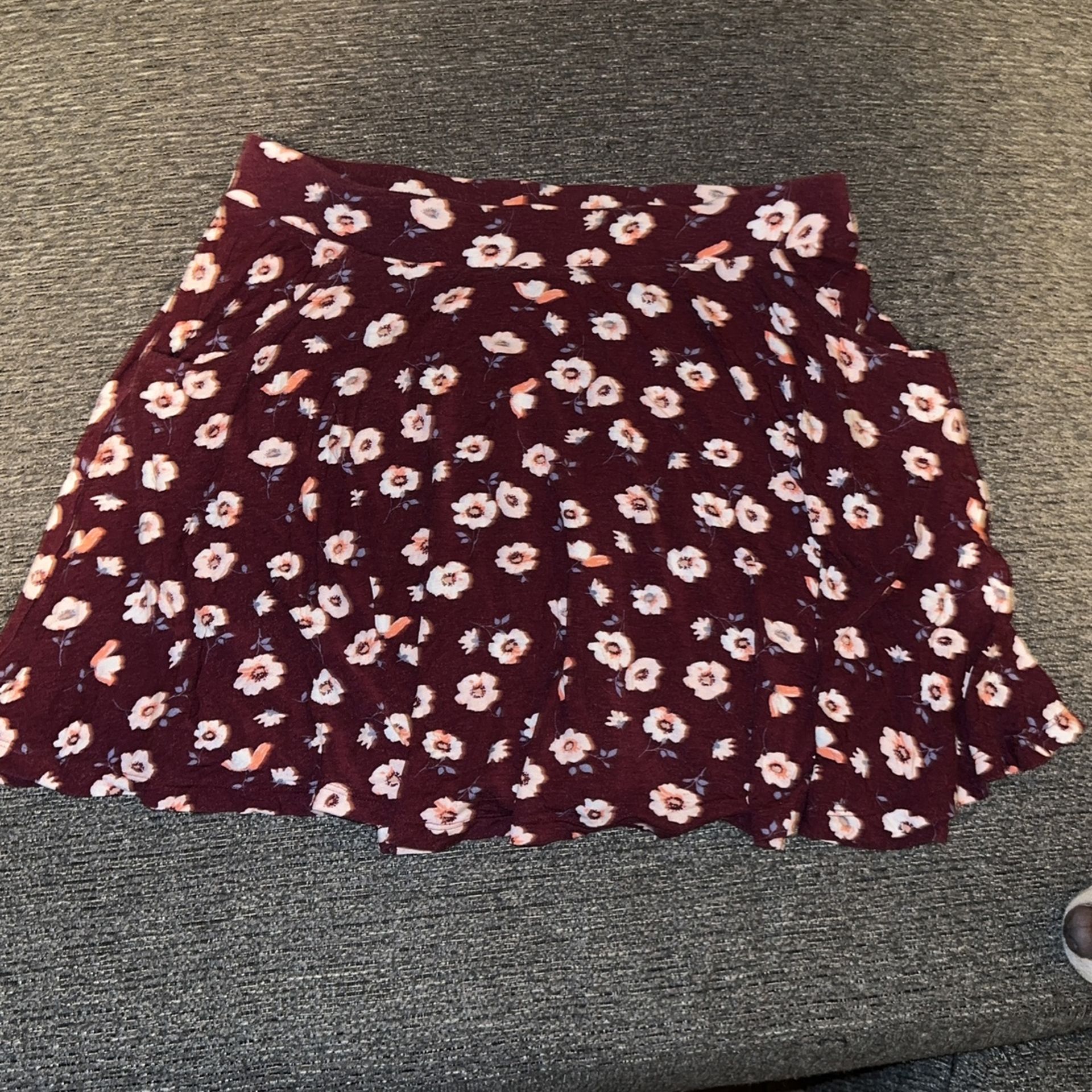 Skater Skirt Maroon Floral