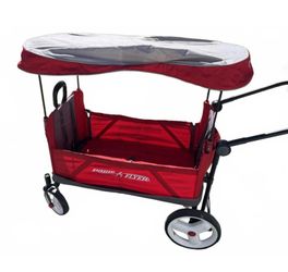 Radio Flyer Convertible Stroll N Wagon Red Folding Kids Stroller Utility Cart Canopy Pull Push