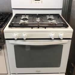 Whirlpool Gas Stove 30”Wide In White With Heavy Duty Grates 