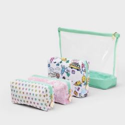 NWT 4pc Multi-Purpose Pouch Set White/Teal - Roller Rabbit x Target