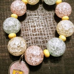 Cracked Glass Bead Bracelet