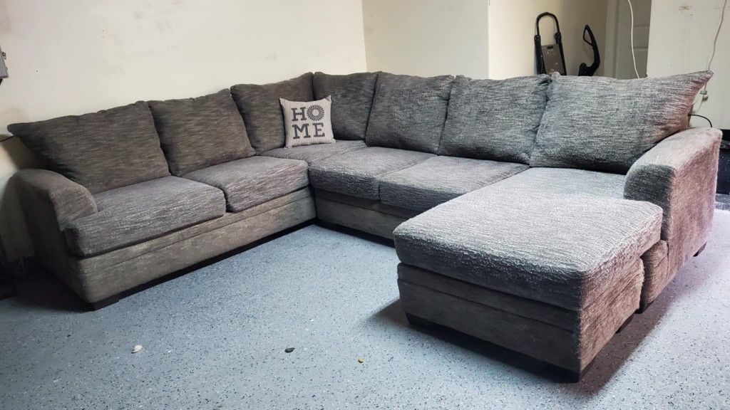 Grey Three Piece Sectional Couch Delivery Available