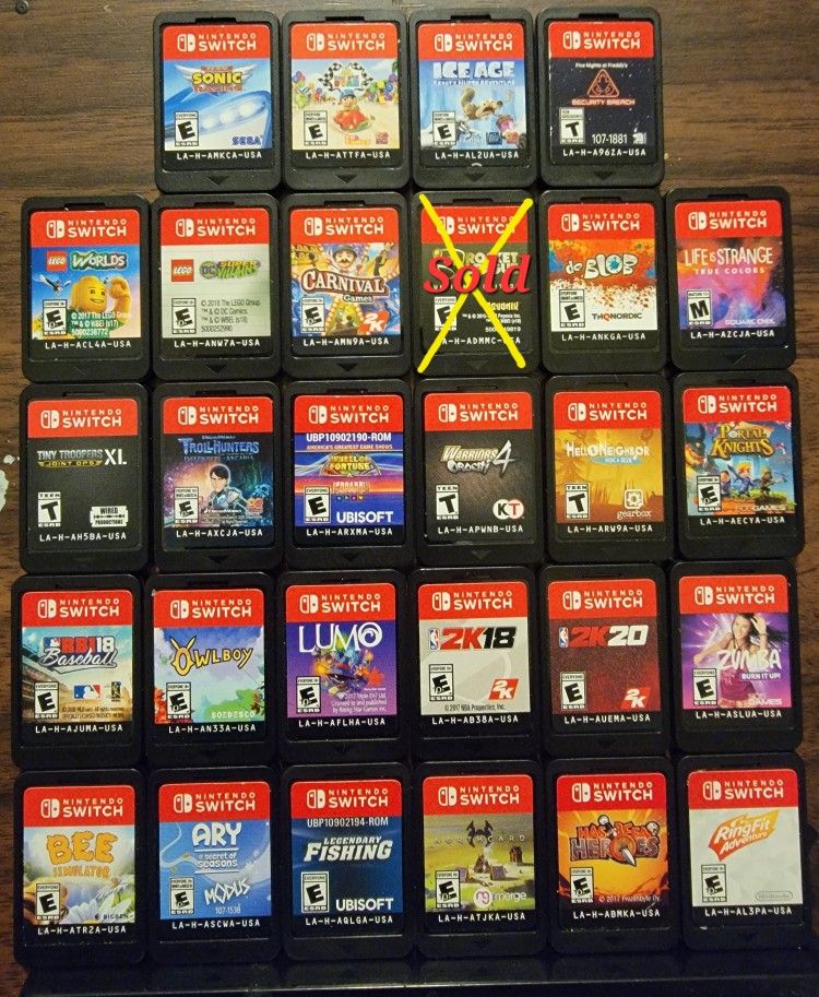 Nintendo Switch games (No Cases)