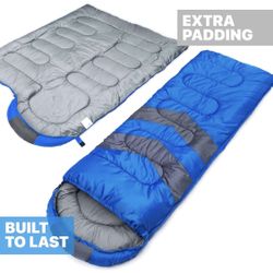 Sleeping Bags for Adults Cold Weather & Warm Boy & Girls, Size 29”x85” Black & Blue 