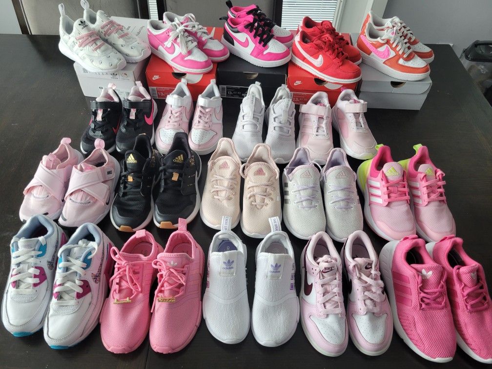 19 PAIRS Massive LOT Girls Shoes Size 13c