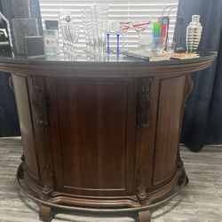 Bar, Granite Top with Glassware etc. 