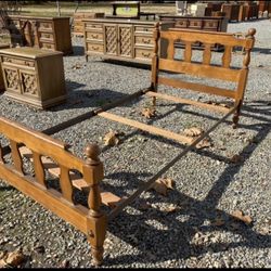 Vintage Wood Twin Bed frame 
