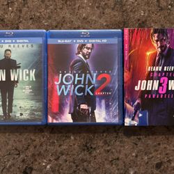 John Wick Chapters 1-3 Blu-ray/DVD w/ Chapter 2 Framed Poster 24x36
