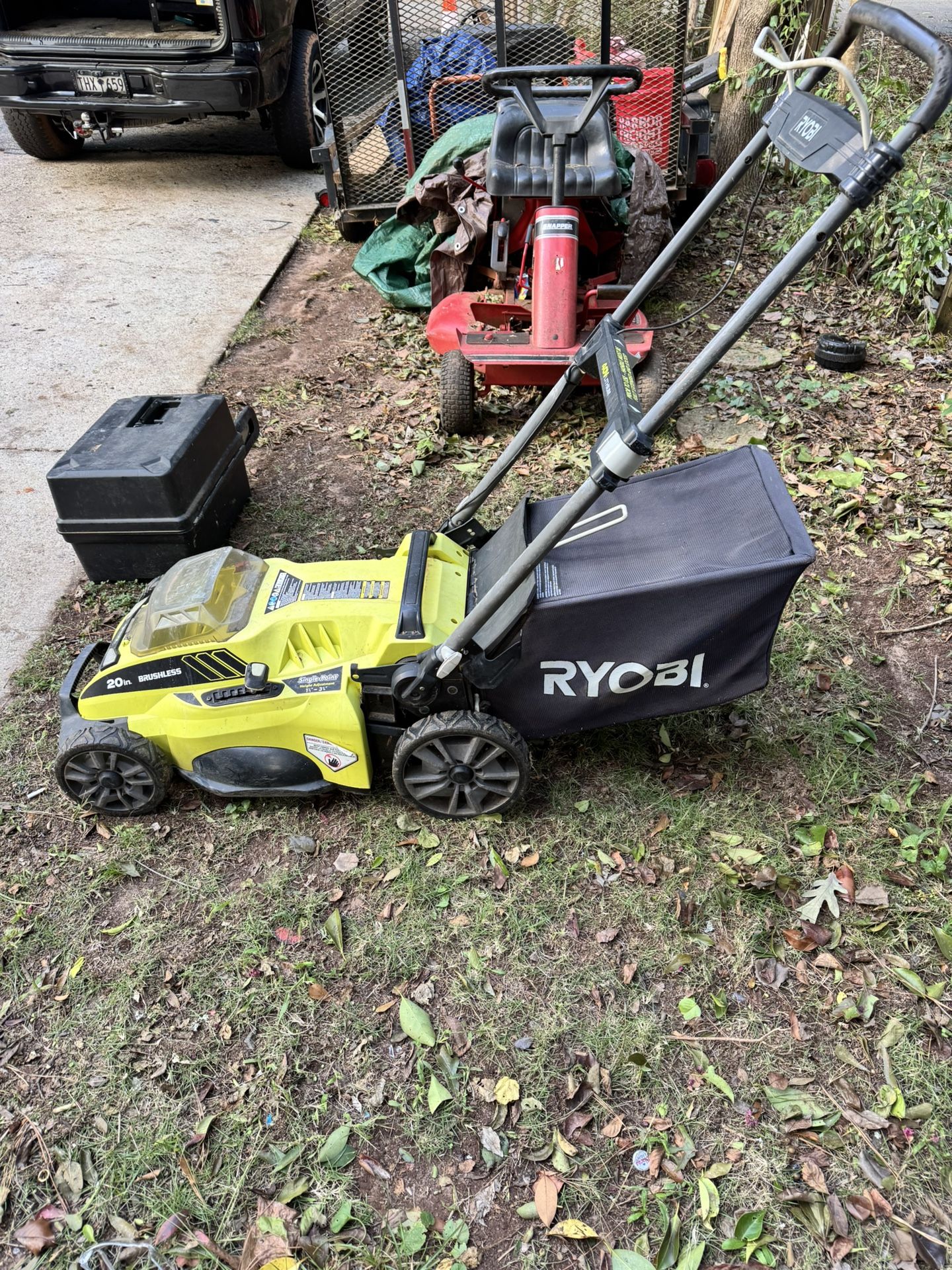 Ryobi Battery Powered Lawn Mower. No Charger Or Battery