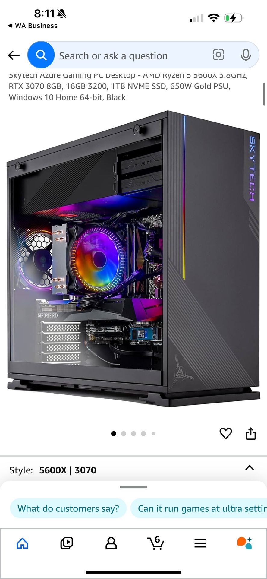 Skytech Azure Gaming PC Desktop With monitor and keyboard