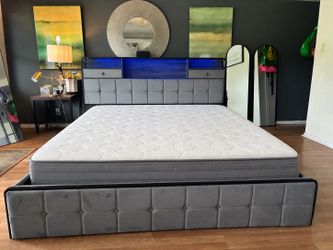 Kingsize Bedframe with Mattress (Delivery Available)