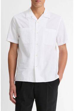 Vince Classic Fit Stripe Seersucker Camp Shirt – Size Large – New With Tags