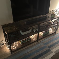 Industrial TV Stand / Media Console – Wood & Black Metal (Fits Large TVs)