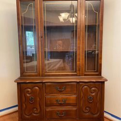 Vintage Wood China Cabinet 