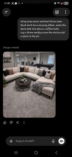 Macys LargeFabric and Leather Sectional with chaise