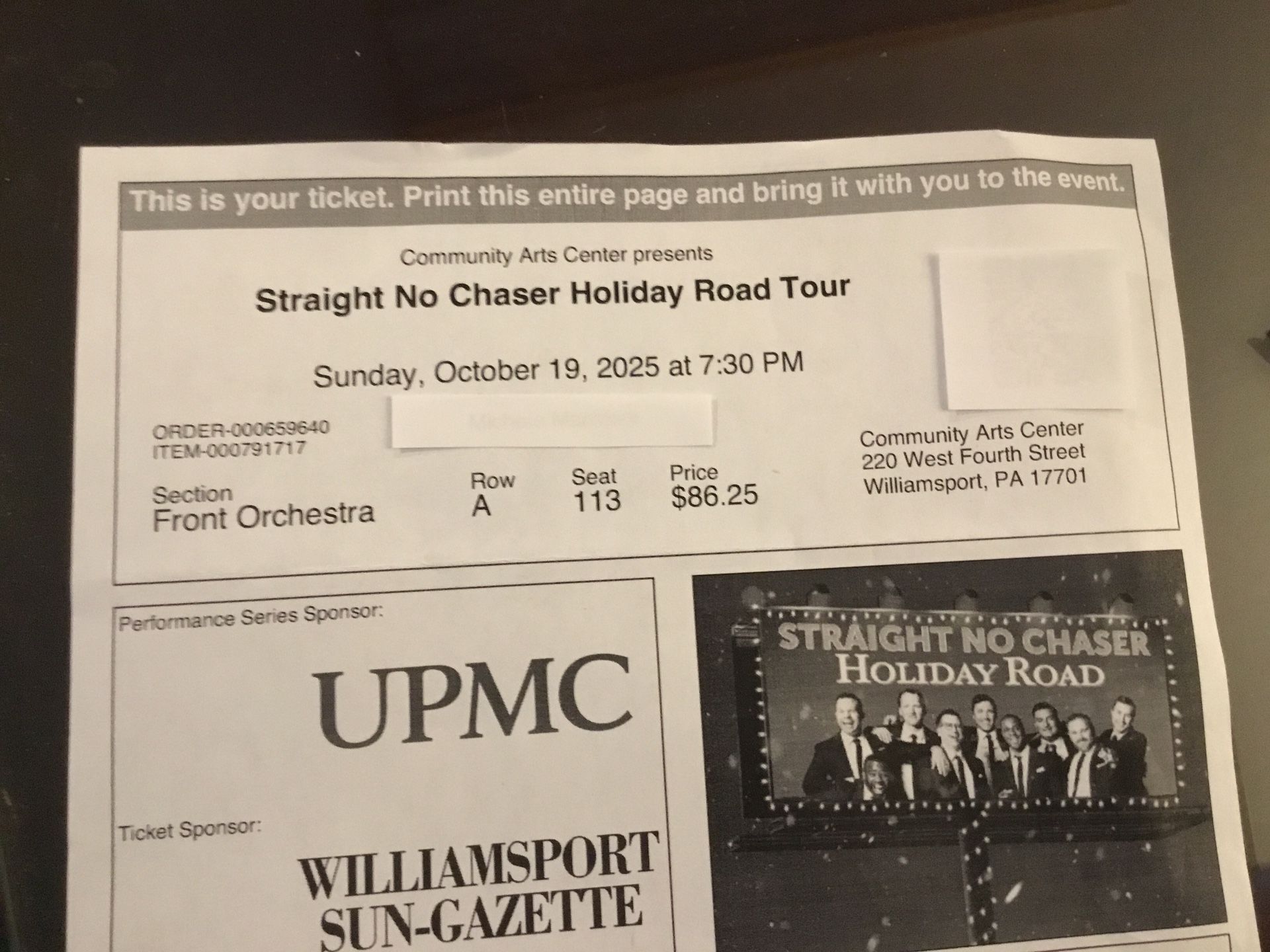 Less than (Face value)  2 Tickets. STRAIGHT NO CHASER