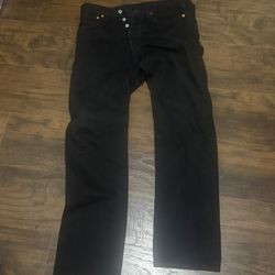Preowned Levi 501 Jeans Men's Black size 31 x 32 Button Fly