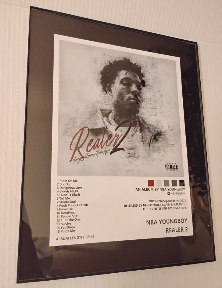 NBA Young Boy Album Cover Photos Framed 11 inch x 14 inch GLASS