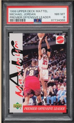 1999 UD Mattel Premier Offensive Leader MJ PSA 8 NM-MT | Pop 7 Rare
