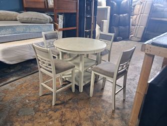 Round Counter Height Dining Table Set with 4 Chairs