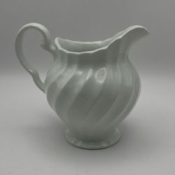 Vintage Johnson Bros Regency Swirl Oversized Creamer Made in England White Porcelain