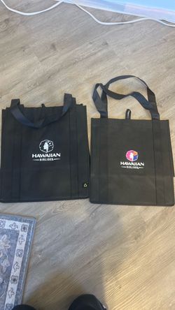 NEW! Hawaiian Airlines Reusable Tote Bags Set of 2