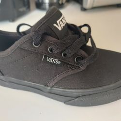 VANS ATWOOD (Youth) 11.5 BLACK/BLACK CANVAS SHOES