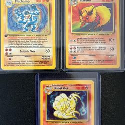 Pokemon First Edition Bundle Flareon Ninetales Machamp