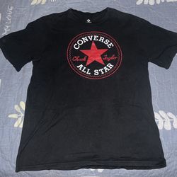 Converse black tee Size small
