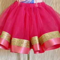 4t Tutu Skirt-Pink And Gold