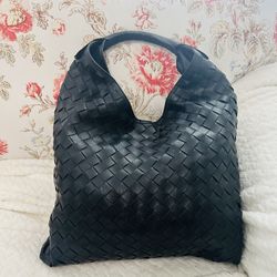 Black Hobo Purse Vegan Leather Shoulder Bag