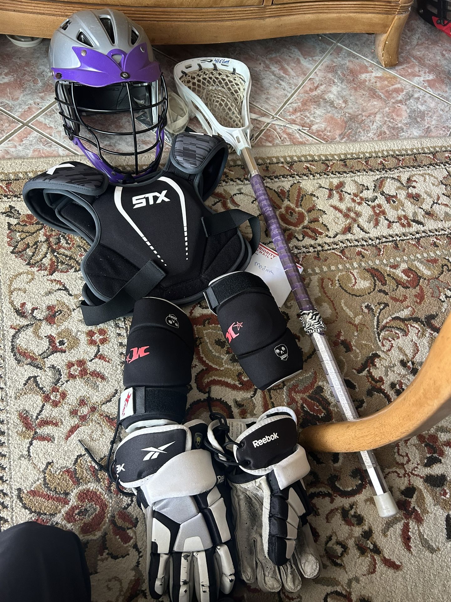 Lacrosse Equipment Starter Kit . Meets NOCSAE