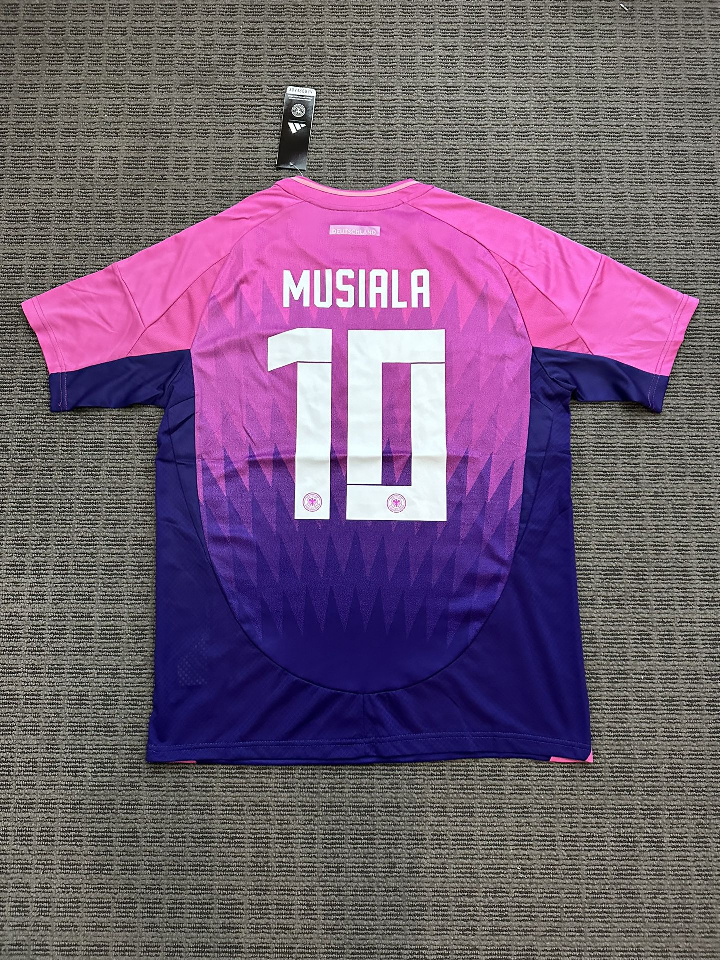 Soccer Jersey Germany 2024 Jamal Musiala #10 Away Purple Men Shirt Football Size